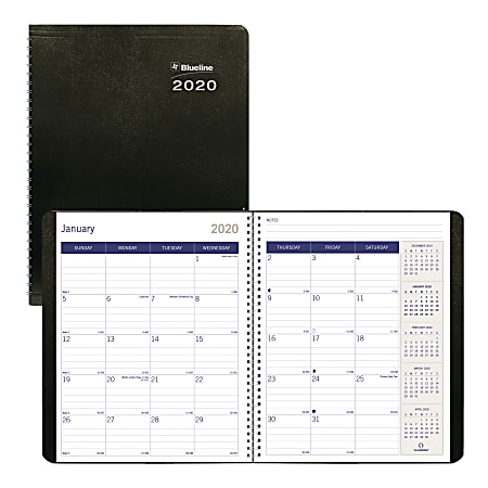 Blueline® DuraGlobe 14-Month Planner, 8-7/8" x 7-1/8", Black, December 2019 to January 2021