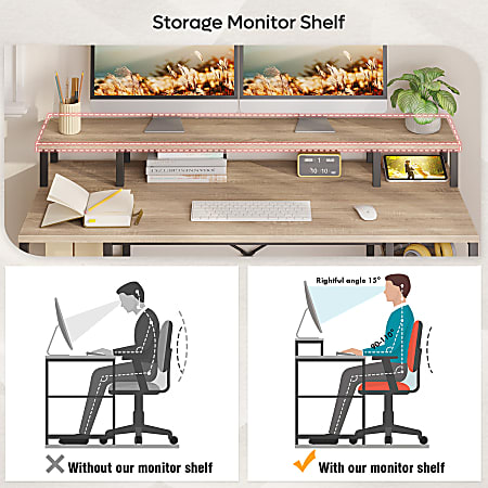 Desk Shelf & Monitor Stand, Standing Desk Storage