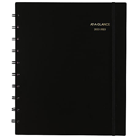 AT-A-GLANCE® Move-A-Page Weekly/Monthly Academic Appointment Book Planner, 9" x 11", Black, July 2022 to June 2023, 70957E05