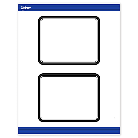 Avery® Print-To-The-Edge Postcards With Sure Feed®, S00-DM4-PRMWC10, 4-1/4" x 5-1/2", Matte White, Preprinted Double Black Border Design, Pack Of 20