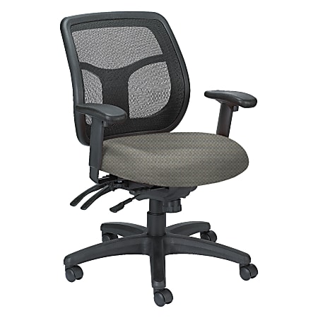Raynor® Eurotech Apollo VMFT9450 Mid-Back Multifunction Manager Chair, 40 1/2"H x 26"W x 20"D, Beige Chain Dot Coin Fabric