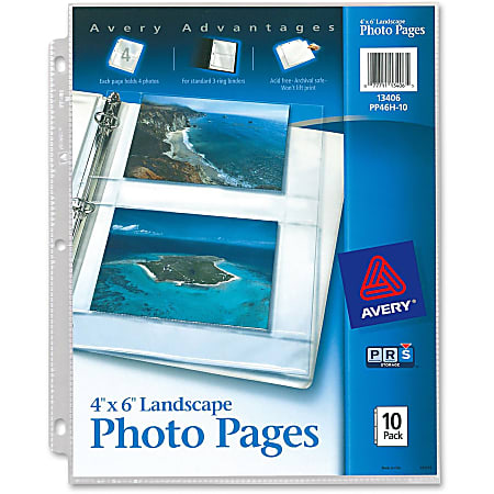 Avery Photo Storage Pages, 3-Hole Punched - 10 pack