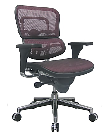 Raynor® Ergohuman Mid-Back Mesh Chair, 45 1/2"H x 26 1/2"W, Chrome Frame, Red Mesh Fabric