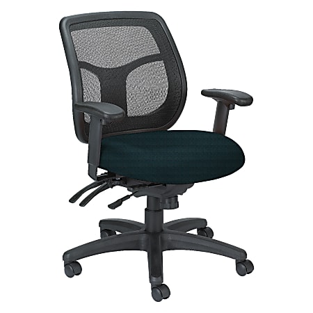 Raynor® Eurotech Apollo VMFT9450 Mid-Back Multifunction Manager Chair, 40 1/2"H x 26"W x 20"D, Chain Dot Emerald Fabric