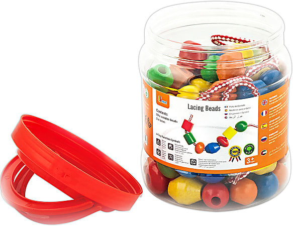 The Original Toy Company Lacing Beads, Multicolor, All Ages, Set Of 95 Pieces