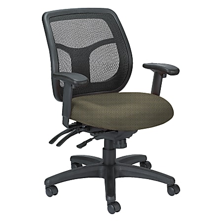 Raynor® Eurotech Apollo VMFT9450 Mid-Back Multifunction Manager Chair, 40 1/2"H x 26"W x 20"D, Brown Chain Dot Rattan Fabric
