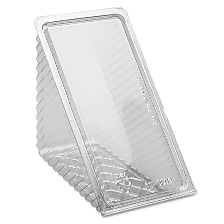 Pactiv Hinged-Lid Sandwich Wedges, Clear, 85 Wedges Per Pack, Case Of 3 Packs