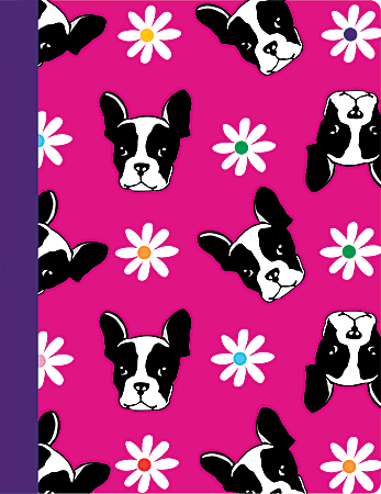 Eccolo Lena + Liam Back To School CompBook, 8" x 10", 1 Subject, College Rule, 80 Sheets, Pug