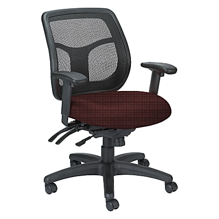 Raynor® Eurotech Apollo VMFT9450 Mid-Back Multifunction Manager Chair, 40 1/2"H x 26"W x 20"D, Chain Dot Wine Fabric