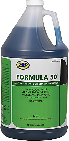 Zep Professional Formula 50 Heavy-Duty All-Purpose Cleaner And Degreaser, 1 Gallon, Pack Of 4 Jugs