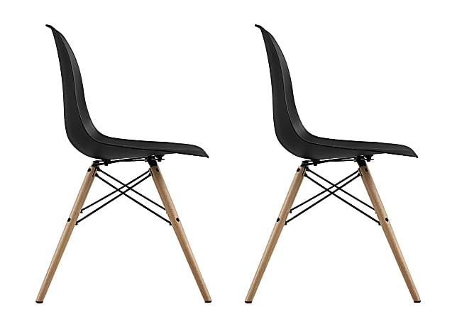 Dhp mid century modern molded arm chair with wood leg outlet white
