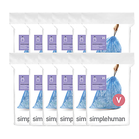 simplehuman Clear Custom Fit Liners - Code H 240 Pack