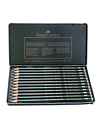 Faber Castell 9000 Graphite Sketch Pencils 8B 2H Art Set Of 12 - Office  Depot