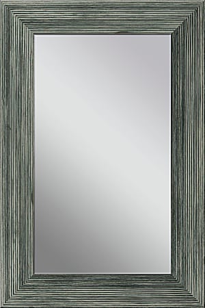 PTM Images Framed Mirror, Wooden, 36"H x 24"W, Stone Gray