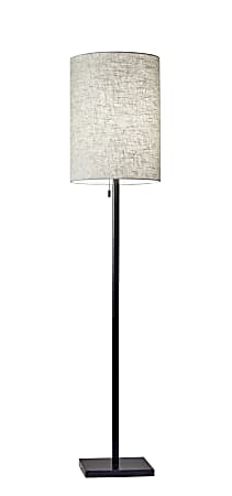 Adesso® Liam Floor Lamp, 60-1/2"H, Natural Shade/Dark Bronze