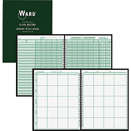 WARD Combination Class Record & Plan Book, 9-10 Weeks, 8 Periods Per Day, 8-1/2" x 11"
