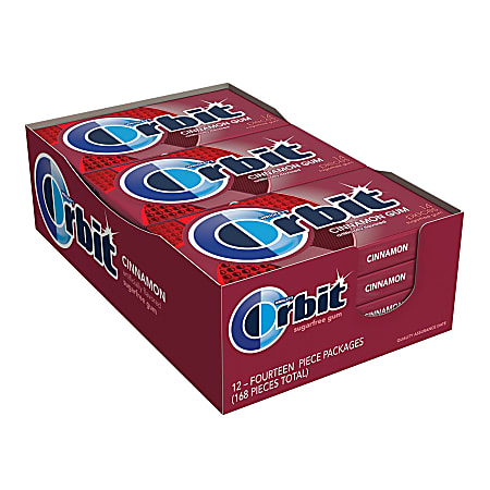 Orbit® Cinnamon Sugar-Free Gum, 14 Pieces Per Pack, Box Of 12 Packs