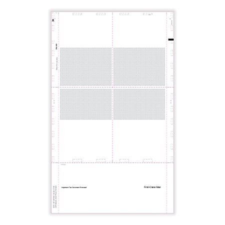 ComplyRight® W-2 Tax Forms, 4-Up (Box), With Printed Backer Copy B and C, EZ-Fold Simplex, 14", Pack Of 500 Forms