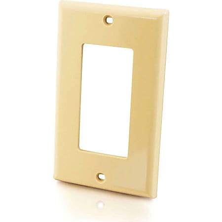 C2G Decorative Style Cutout Single Gang Wall Plate - Ivory - Mounting plate - ivory