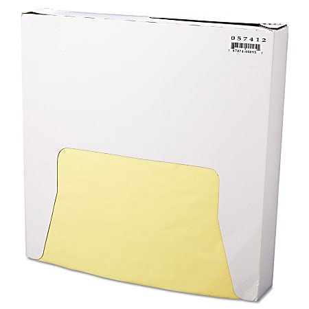 Bagcraft Grease-Resistant Paper Wraps, 12" x 12 ", Yellow, 1,000 Sheets Per Box, Case Of 5 Boxes