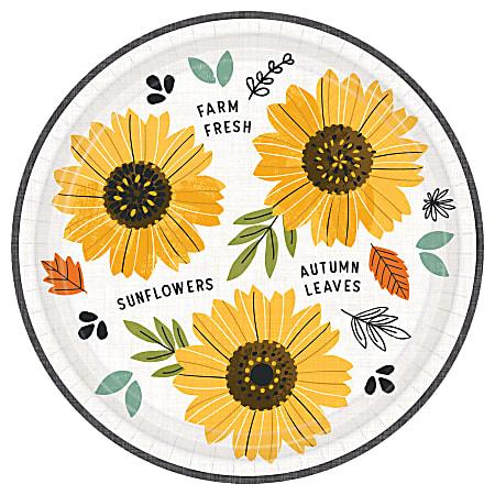 Amscan Paper Fall Harvest Market Round Plates, 7", 6/pack, 8 per pack