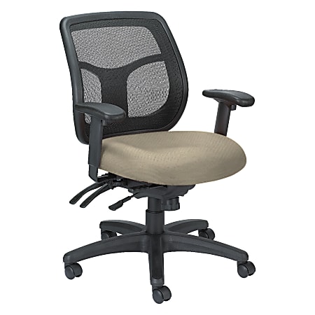 Raynor® Eurotech Apollo VMFT9450 Mid-Back Multifunction Manager Chair, 39 1/2"H x 26"W x 20"D, Beige Forte Pumice Fabric