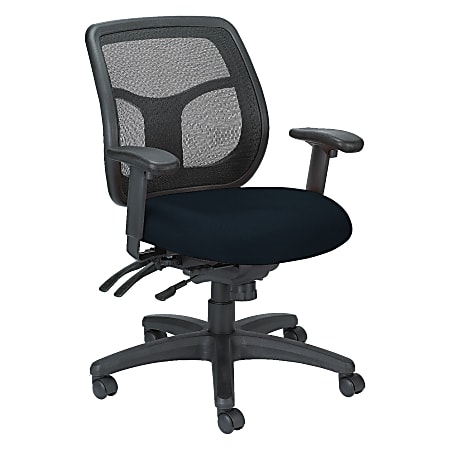 Raynor® Eurotech Apollo VMFT9450 Mid-Back Multifunction Manager Chair, 39 1/2"H x 26"W x 20"D, Black Insight Ebony Fabric