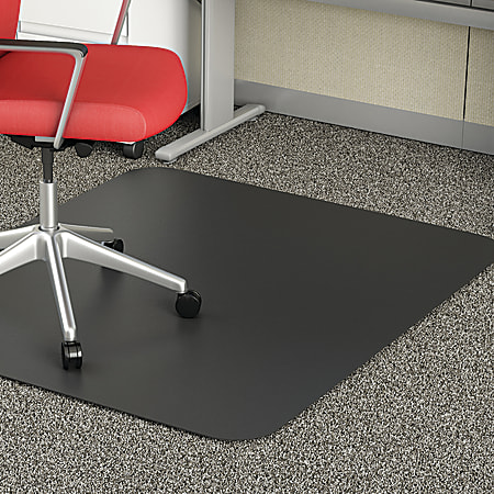 Deflecto Chair Mat For Medium-Pile Carpet, Rectangular, 36"W x 48"D, Black