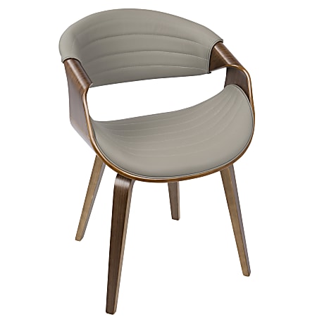 LumiSource Symphony Chair, Light Gray/Walnut