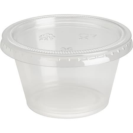 Genuine Joe Portion Cup Lid - 50 / Carton - 50 Per Bag - Transparent, Clear Genuine Joe Portion Cup Lid - 50 / Carton - 50 Per Bag - Transparent, Clear