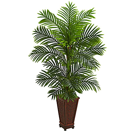 Nearly Natural Kentia Palm 60”H Artificial Tree With Decorative Planter, 60”H x 20”W x 15”D, Green