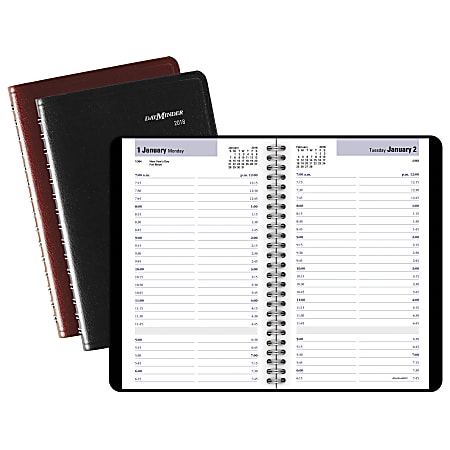 AT-A-GLANCE® DayMinder® Daily Appointment Book, 4 7/8" x 8", 30% Recycled, Assorted Colors, January to December 2018 (G10010-18)