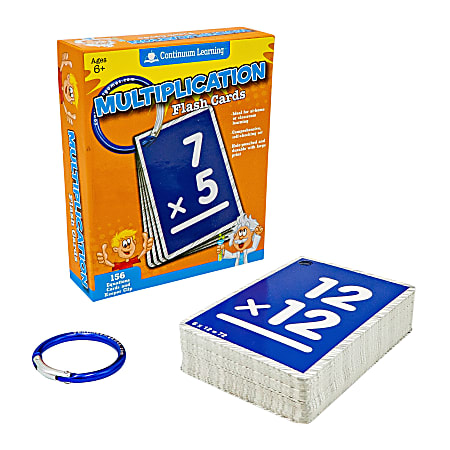 Continuum Games Flash Cards, 3” x 4-1/2”, Multiplication, Grade 2 – 12