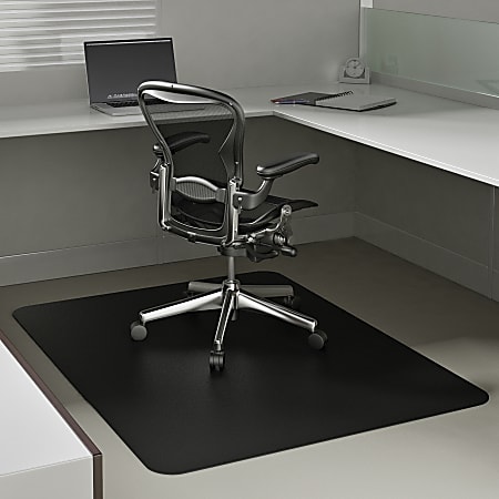 Deflecto Chair Mat For Low-Pile Carpets, For Commercial-Grade Carpeting, 46"W x 60"D, Black