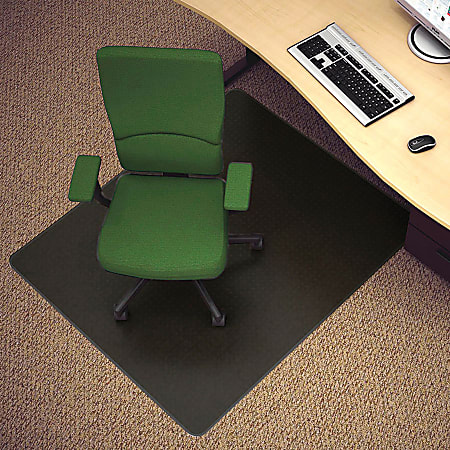 Deflecto EconoMat Vinyl Chair Mat For Hard Floors, Rectangular, 45"W x 53"D, Black