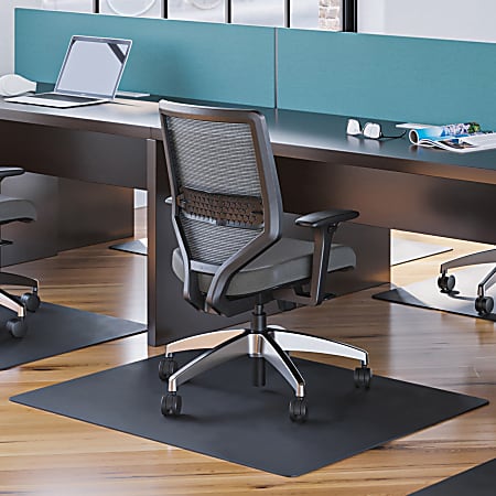 Deflecto EconoMat Vinyl Chair Mat For Hard Floors, Rectangular, 46"W x 60"D, Black