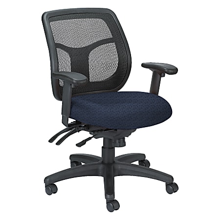 Raynor® Eurotech Apollo VMFT9450 Mid-Back Multifunction Manager Chair, 40 1/2"H x 26"W x 20"D, Blue Mime Azure Fabric