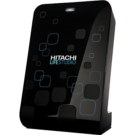 Hitachi Life Studio Desk 1TB External USB 2.0 Hard Drive, Black, HLSDBUB10001BBB