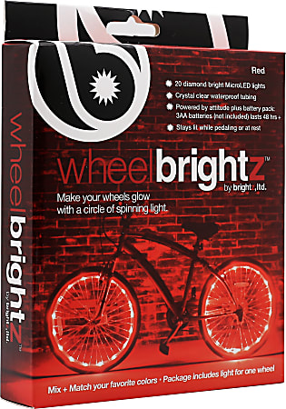 Brightz Wheel Brightz LED Bicycle Light, 7', Red