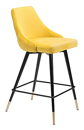 Zuo Modern® Piccolo Counter Chair, Yellow/Black