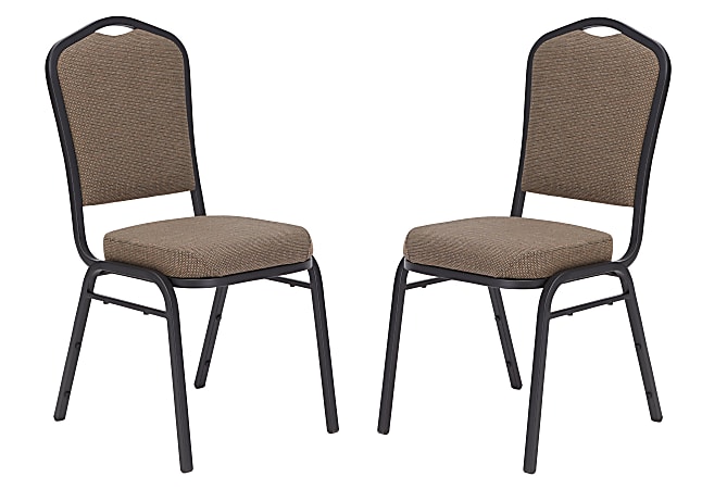 National Public Seating 9300 Series Deluxe Upholstered Banquet Chairs, Natural Taupe/Black, Pack Of 2 Chairs
