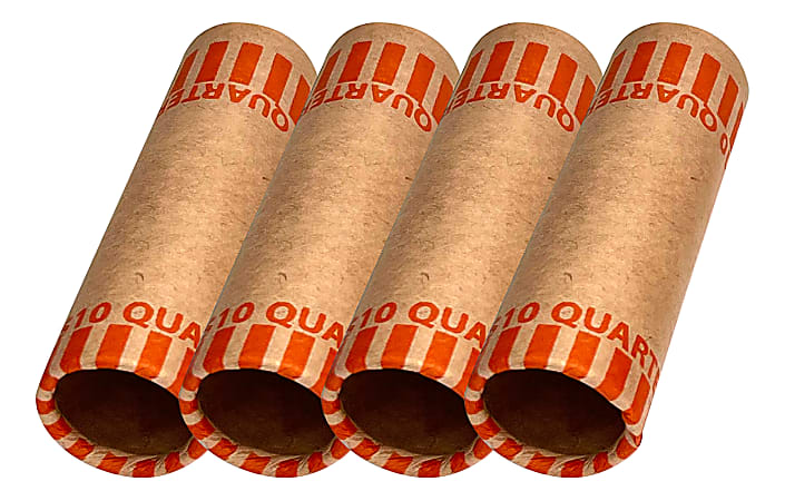 Office Depot® Brand Preformed Tubular Coin Wrappers, Quarter, Pack Of 48