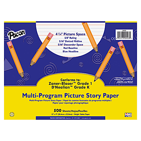 Pacon® Multi-Program Handwriting Picture Story Paper, Pack Of 500