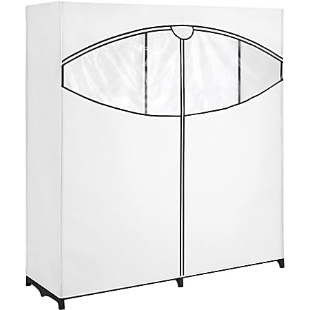 Whitmor Garment Rack - 64" Height x 60" Width x 19.50" Depth - Zippered, Adjustable - White - Polypropylene, Plastic, Metal