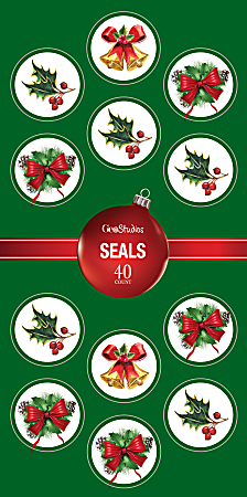 Geo Studios Holiday-Themed Adhesive Seals, 4-3/4” x 10”, Holly, Pack Of 40 Seals