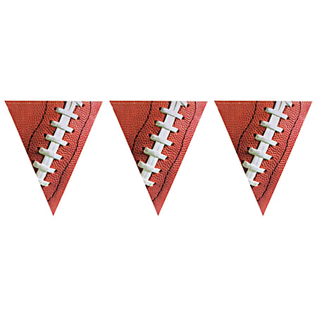 Amscan Plastic Football Pennant Banners, 12&#x27;, Pack Of