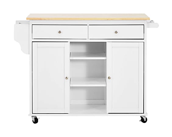 Baxton Studio Meryland Modern Kitchen Island Cart, White