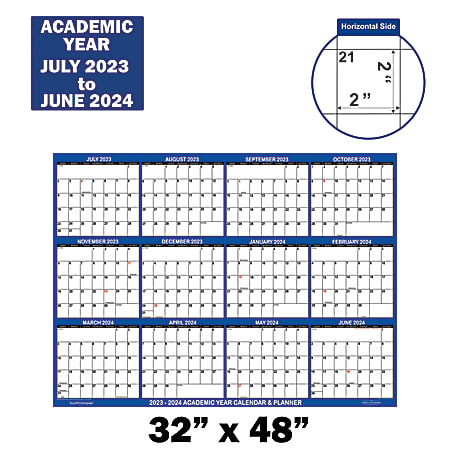 20232024 SwiftGlimpse Academic Monthly Erasable Wall Calendar, 32" x