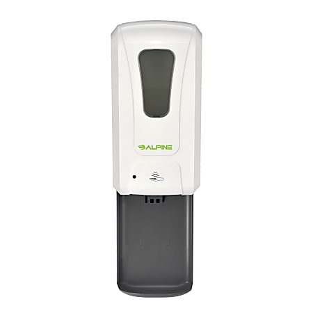 Alpine Wall Mount Automatic Foam Hand Sanitizer Dispenser With Drip Tray, 18-1/8"H x 6"W x 4-1/2"D, White