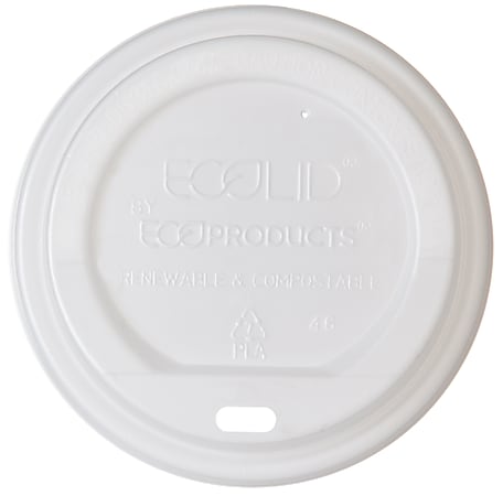 Eco-Products EcoLid Renewable Insulated Hot Cup Lids, 20 Oz, White, Pack Of 600 Lids